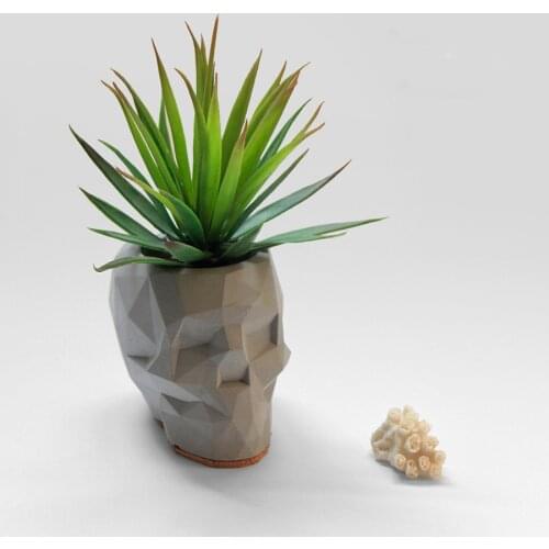 Geometric Skull Flower Pot Molds Concrete Pot Silicone Molds Concrete Holder Molds Cement Moulds S8326 Silica Gel PRZY