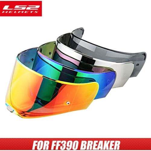 LS2 FF390 Breaker Full Face Motorcycle helmet Replacement Lens Transparent Silver RainbowSmok Visor With Anti-fog holes