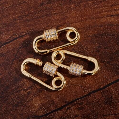 Gold Color Zircon Heart-Shaped Buckle Drop Oil Star Buckle Fashion Gift For Homemade Jewelry Necklace