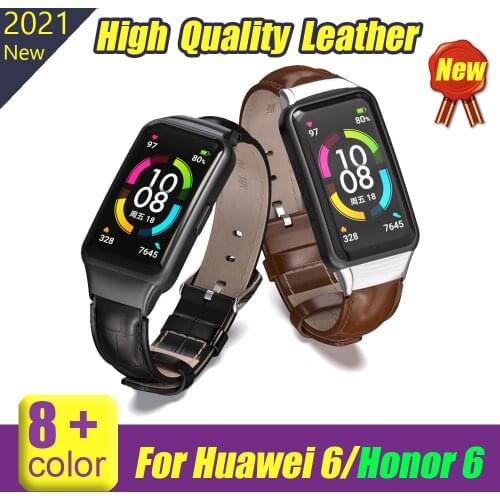 Genuine Leather Strap For Huawei Honor Band 6 Smart Watch Bracelet for Honor 6 Wristband Replacement Strap For Huawei Band 6