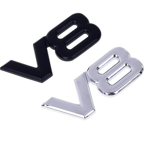 Car Styling 3D Metal V8 Car Sticker Emblem Badge for Suzuki Swift Grand Vitara Sx4 Jimny Jeep Wrangler Renegade Volvo XC60