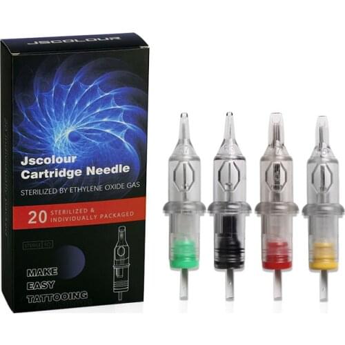 JSCOLOUR 20pcs /lot Tattoo Needles Revolution Cartridge Round Liner 1201/03/05/07/09/11/14 RL&RS for motor Tattoo Machine