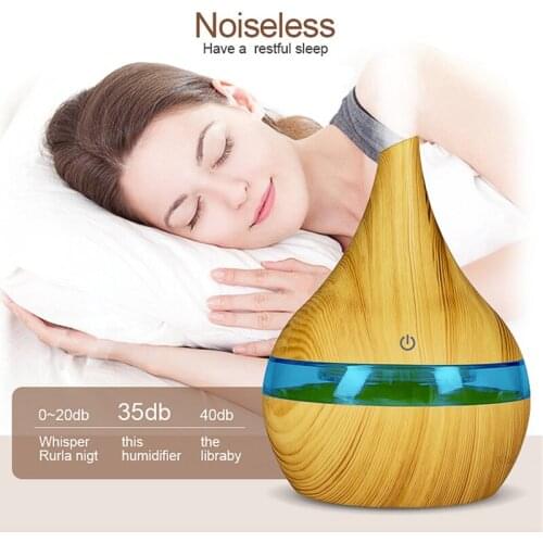 300ml Face Skin Mouisture USB Electric Aroma Diffuser Wood Ultrasonic Air Humidifier Essential Oil Aromatherapy Cool Mist Maker