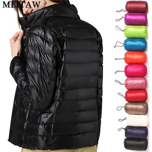 2021 Women Winter Ultra Light Down Jackets Ladies Slim Packable Down Coast Autumn Portable Parkas Outwear