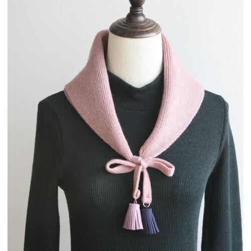 Winter thick warm knitted triangle scarves vintage tassel pashmina super soft multicolor wine yellow pink green shawl