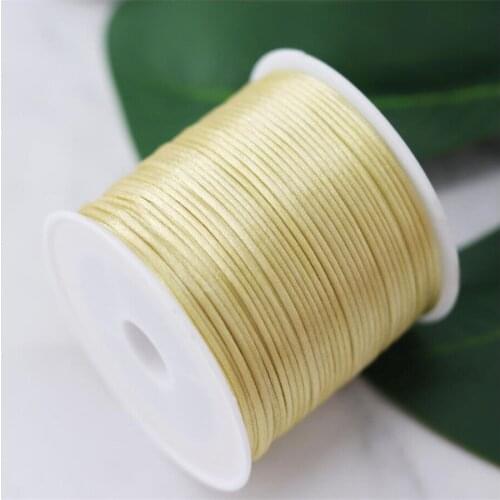 1MM Beige Nylon Chinese Satin Silk Knot Cord Rattail Thread Necklace Macrame String Jewelry Findings Beading Rope #734