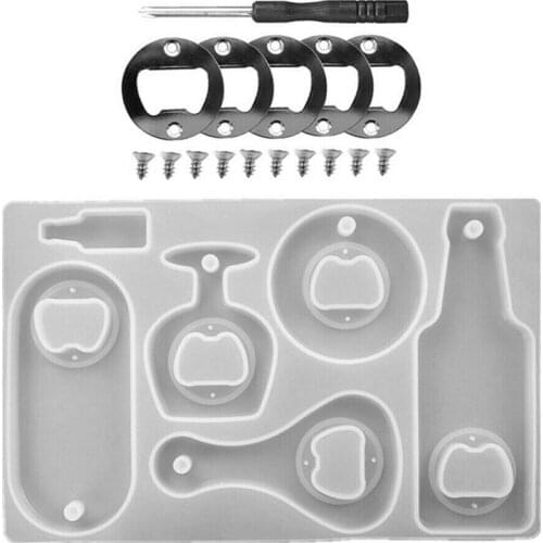 1 Set Home Decoration Beer Wrench Bottle Opener Silicone Mould Beer Bottle Opener Resin Epoxy Mold Casting DIY Bar Tool