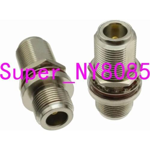 1pce Adapter N female to N jack bulkhead panel mount connector F/F Nickel plating