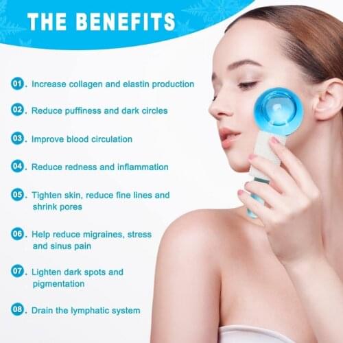 2pcs Facial Globes for Massage Tool Face Roller Cold Skin Massagers Tightening Reduce Puffiness and Dark Circles