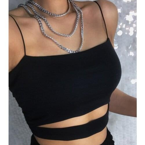 2021 New Fashion Hot Sexy Women Summer Sexy Casual Sleeveless Cut-Out Short Tee Shirt Crop Top Vest Strap Tank Top Blouse