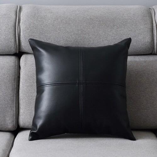 45x45cm PU Soft Leather Pillow Cover With Core Luxury Cushion Cover for Sofa Car Bed Pillowcases