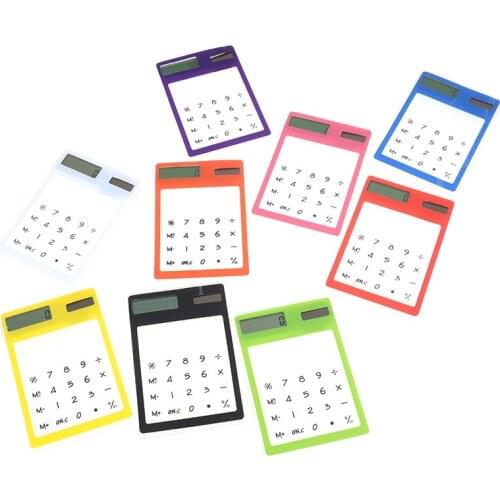 8 Digit Solar Calculator use for Student Touch Screen Ultra slim Transparent Stationery Clear Scientific School Office supply