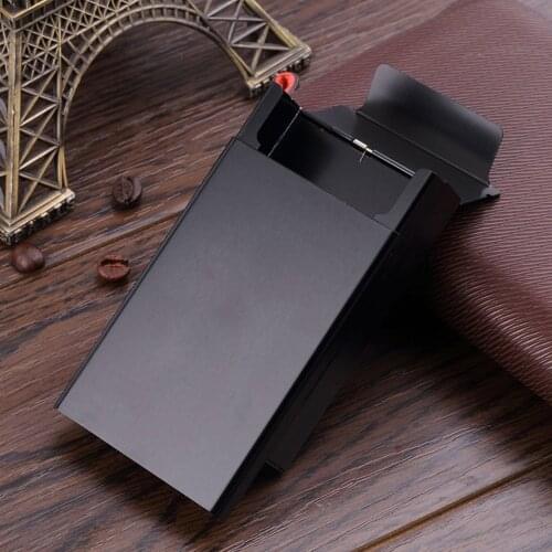 Cigarette Storage Box Case Push Open Aluminum Cigar Cigarette Tobacco Holder Cigarette Accessories Three Colors