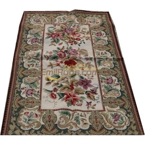 Antique 19th Century Hand-embroidered Point Tapestry Aubusch Rug Rug New Unique 100% Wool Hand-made Needlepoint Carpet