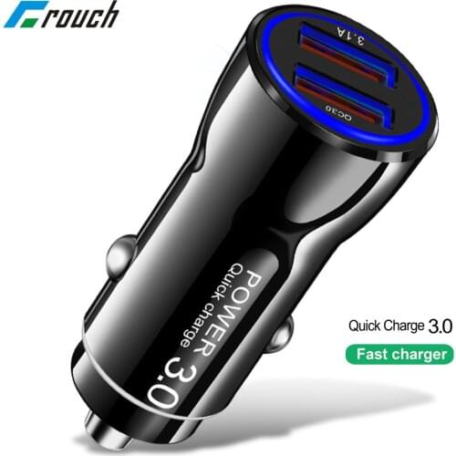 Crouch 5V 3A Dual USB Car Charger quick charge 3.0 For iPhone X 7 8 Samsung S9 Huawei Xiaomi QC3.0 Fast Car Phone Tablet Charger