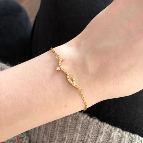 Bracelets For Women Arabic I Love You Crystal Zircon Jewelry Love Couple Declaration Gold Chain Man Charm Fashion Trend Bileklik