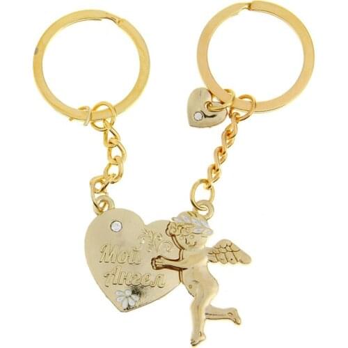 Keychain for couples "My Angel" cute couple marriage souvenir keychain creative couple keychain for keys customized