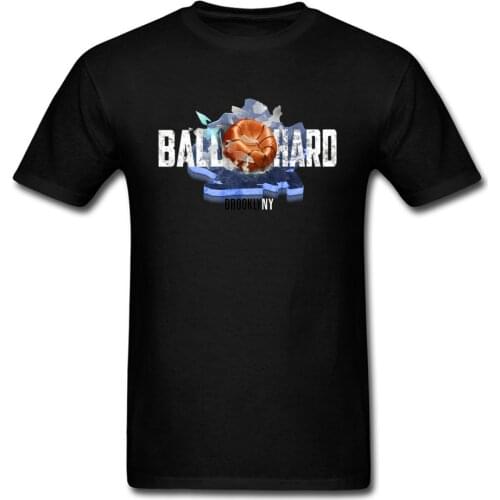 Brooklyn BALL HARD 3D Cartoon T Shirt Men Black T-shirt Mens Summer Clothing Basketballer Letter Game Group Tshirts