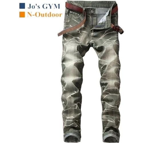 New Mens Jeans Pant Large Size Hip Hop Personality Multicolor Straight Trousers Fashion Casual Comfortable Outdoor Walking Pant