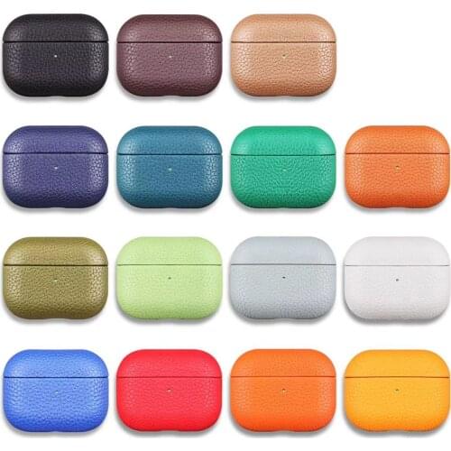 Cover for Airpods Pro Case Luxury Leather Lychee Grain Airpods3 Earphone Protector Accessories for Apple Airpods Pro Cases