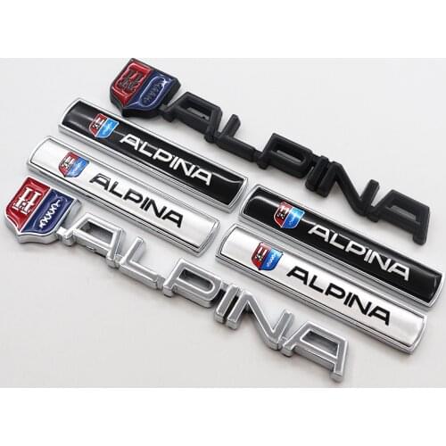 1pcs ALPINA Front grill emblem metal 3D Car logo side badge Creative decoration rear trunk emblem sticker styling Accessories