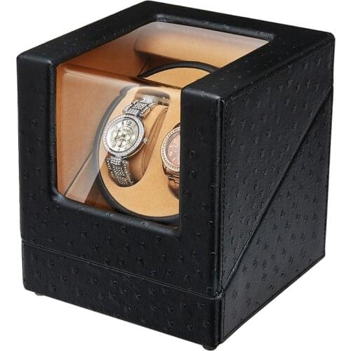 Good Quality Watch Winder 2+0 Storage 5 Working Modes Black MDF PU Leather Interior With Quite Motor