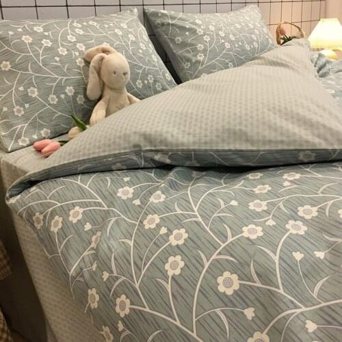 Retro Pastoral Style Bedding Set 100% Cotton Queen Bedding Set Printed Duvet Cover Set for Home Bed Cover Set Twin Size Bedding