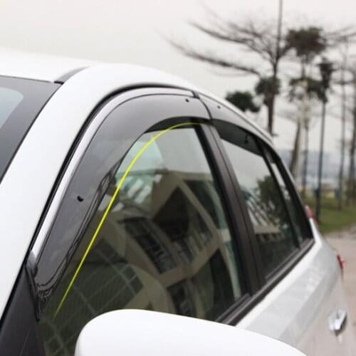 Window Visor Sun Rain Wind Deflector Awning Shield Vent Guard Shade Cover Trim 4Pcs for Hyundai Series tucson elantra verna ix35