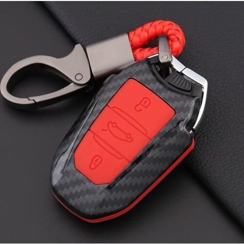 Colorful Carbon Fiber Silicone Car Key Case For Peugeot 301 308 308S 408 2008 3008 4008 5008 Car Styling Full Cover Accessories