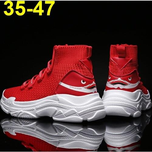 Shark Sneakers Women Men High Top Breathable Sock Couple Outdoor Sport Shoes Unisex Athletic Jogging Casual Running Shoes