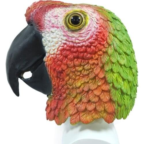 Parrot Mask Halloween Animal Latex Masks Cute Animal Cosplay Fancy Dress Party Props Lifelike Headgear