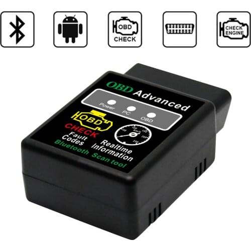 Mini ELM327 OBD2 Scanner Bluetooth Car Diagnostic Tool Read Erase Errors Engine System OBDII EOBD Automotive Code Reader