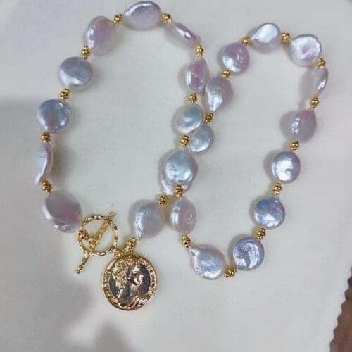 Baroqueonly Natural button Pearl sets vintage Jewelry Sets14k gold filled necklace braceletr Women Party Gift Fashion NCL