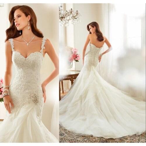 2016 new fashionable custom organza casamento long a-line brides bridal gown vestido de noiva sexy wedding Dress free Shipping