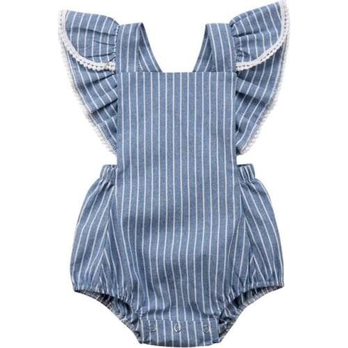 2019 New Newborn Infant Baby Girl Stripe Jumpsuit Cute Summer Clothes Outfit Casual One-Piece