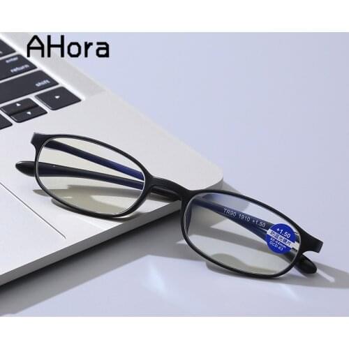 Ahora TR90 Ultralight Small Oval Frame Reading Glasses Women Men Blue Rays Presbyopia Eyewear Unisex +1.0 1.5 2.0 2.5 3.0 3.5 4