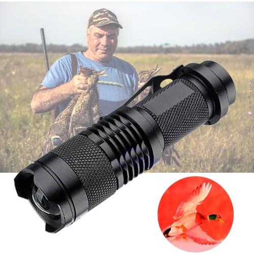 Night Vision Hunting Torch Battery Powered 850nm LED Infrared Zoom Flashlight Lantern Flashlight Waterproof Spot Lamp