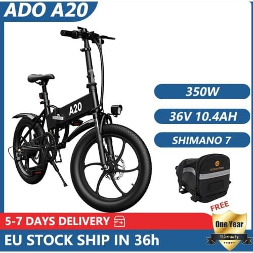 [PL/UK Stock] ADO A20 Electric Bike 20Inche Electric Bicycle 36V10.4AH Lithium Battery Ebike Men City BIke 350W Mountain Bike