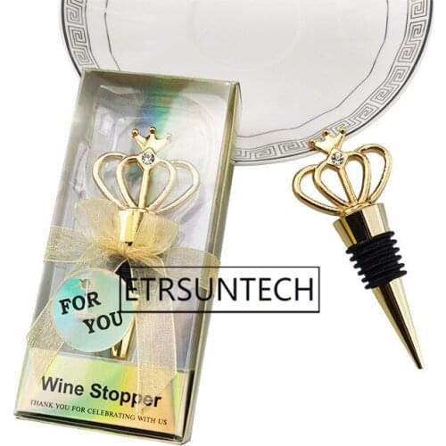 100pcs Crown Bottle Stopper Silver Gold Wine Stopper Wedding Birthday Party Favor and Gifts