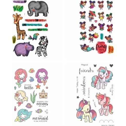 Animal Unicorn Elephant Transparent Clear Silicone Stamp/Seals For DIY Scrapbooking/Valentine Decorative Card Making Clear Stamp