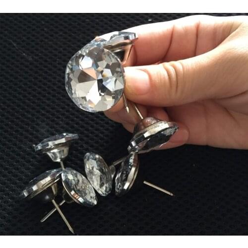 500Pcs Diamond Diamante Crystal Upholstery buttons nails Headboards sofa chair stools Diamante Wall Decor Buttons Nails