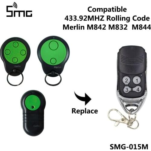 For Merlin M842/M832/ M844 replacement Garage Door 433.92mhz rolling code Remote Control
