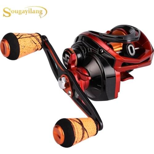 Sougayilang Best 8+1BB Baitcasting Reel 7.3:1 High Speed Magnetic Brakes Fishing Reel 8KG Max Drag Aluminum Spool FIshing Wheel