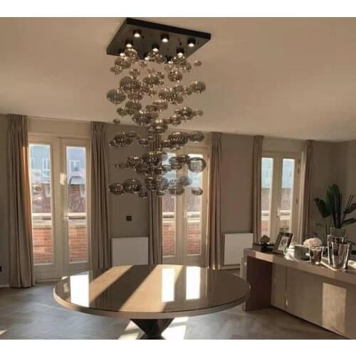 Modern Glass Bubble Chandelier Light LED Hanging Light Home Decor Lustre Suspension Luminaire Lighting Bulbs included