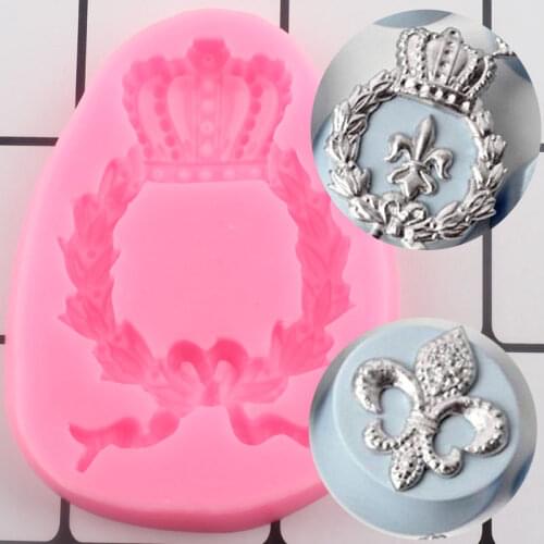 Sugarcraft Crown Silicone Molds Relief Cupcake Topper Fondant Mold Cake Decorating Tools Candy Clay Chocolate Gumpaste Moulds