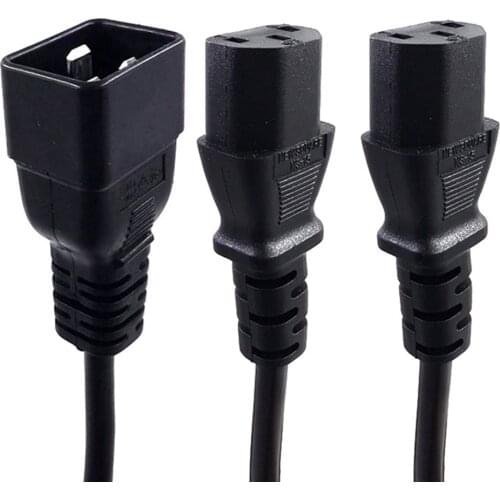 Heavy Duty Splitter Power Cord IEC320 C20 Male to 2X C13 Dual Female Y Splitter Cable 32cm Server PDU UPS Power Cord 0.32m