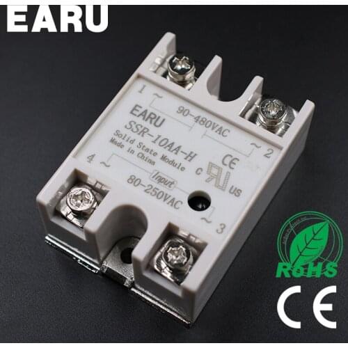 Solid State Relay SSR-10AA-H 10A 80-250V AC TO 90-480V AC SSR 10AA-H Resistance Regulator