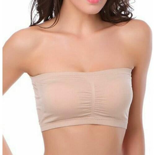 Ice Silks Air Bra Tube Top Strapless Breathable Soft Tube Top Bandeau Bra can CSV