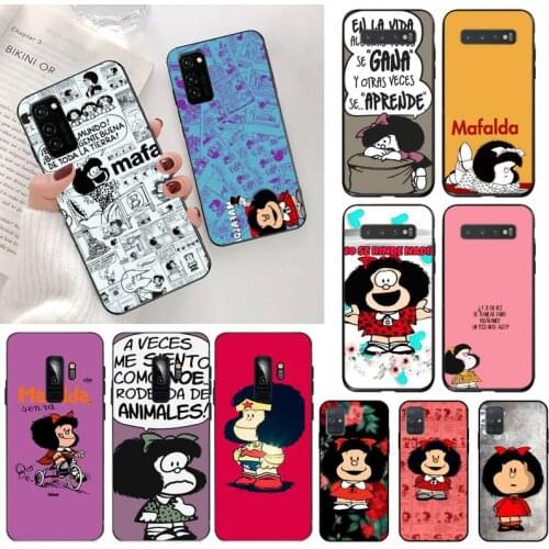 YJZFDYRM Argentina Quino Mafalda Girl Soft Phone Case Capa for Samsung S20 plus Ultra S6 S7 edge S8 S9 plus S10 5G lite 2020