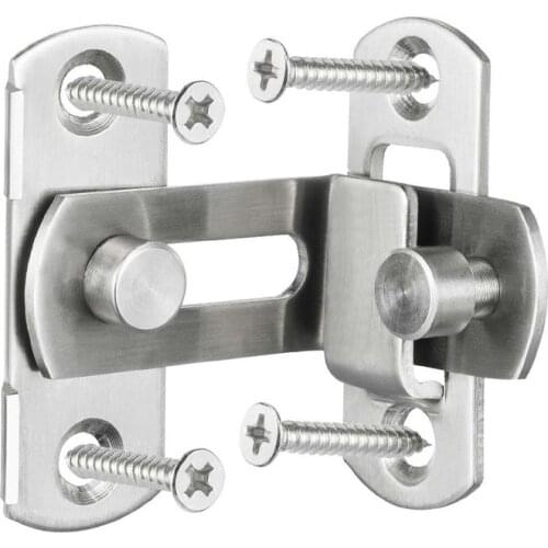 3/4 Inch 90 Degree Right Angle Door Latch Hasp Bending Latch Buckle Bolt with Screws for Doors Bolt Sliding Lock Barrel